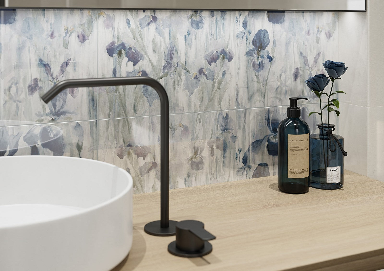 Iris 30x60 Paradyz полски гланц плочки за баня с флорална декорация в онлайн магазин KERANOVA