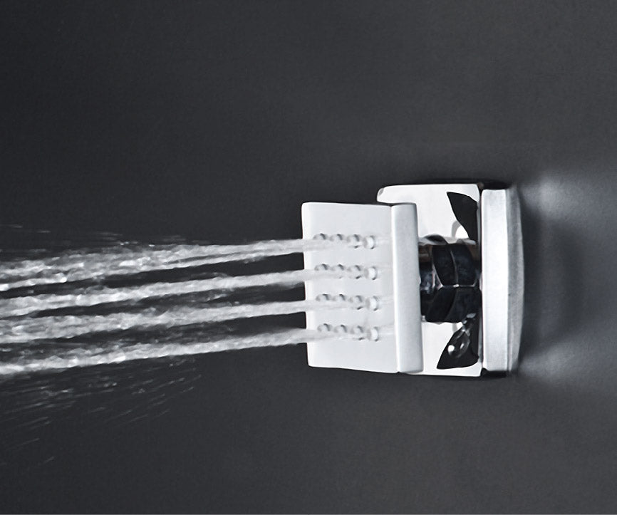 Душ система Isis Negro Mate - черен мат хидромасажна дюза с регулиране на струя, онлайн магазин за обзавеждане за бани KERANOVA