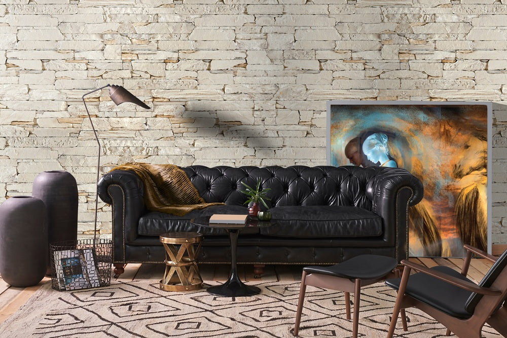 Isola - 8 цвята декоративен облицовъчен камък за стени в онлайн магазин KERANOVA, интериорна визия с диван