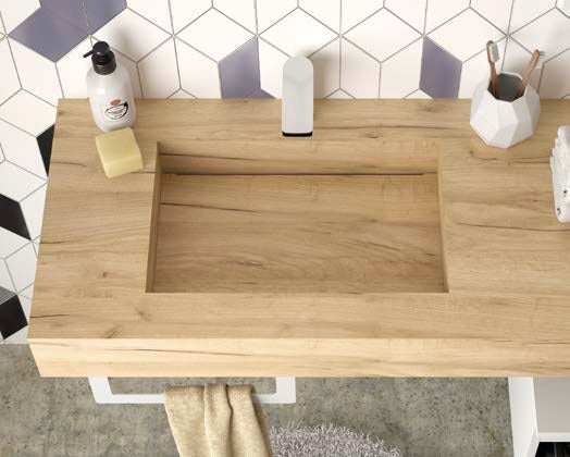 Плот Compakt с излято корито в 5 различни декора – дървесен HPL плот с интегрирано корито за бани, онлайн магазин за обзавеждане KERANOVA