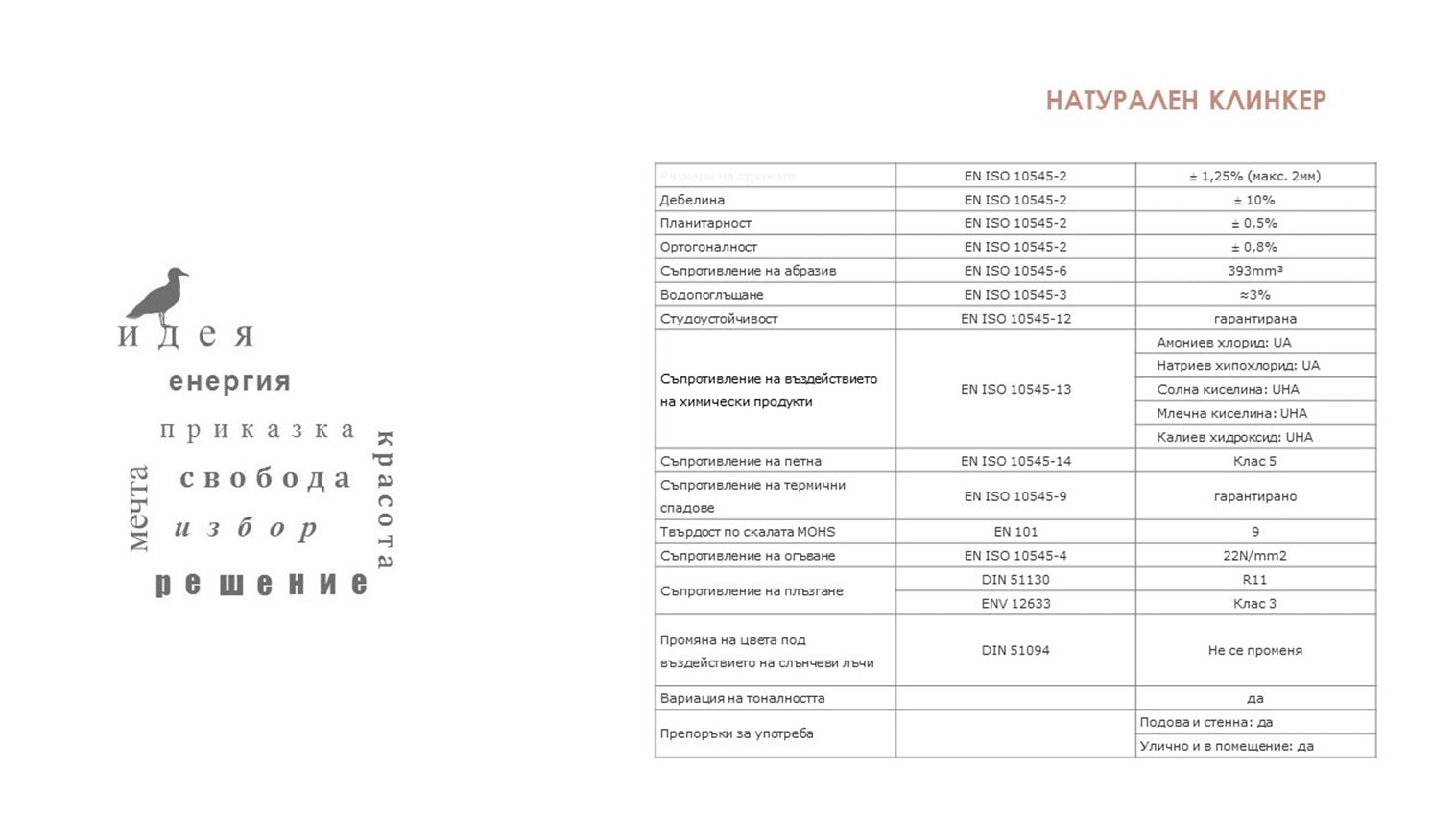 Клинкер Grestejo / Португалия / - техническа таблица и описателен текст за естествен клинкер в онлайн магазин KERANOVA