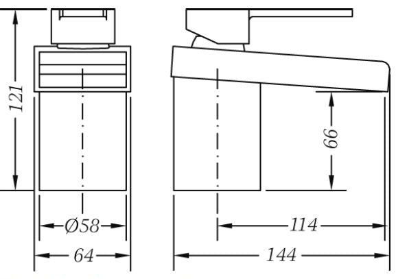 Смесител за мивка Kenjo - стоящ смесител от Испания, размери 144x121 мм, онлайн магазин за обзавеждане за бани KERANOVA
