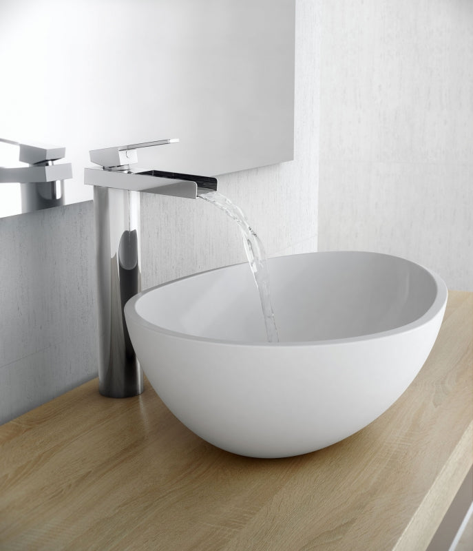 Смесител за купа Kenjo висок стоящ смесител за мивка, хром, онлайн магазин за обзавеждане за бани KERANOVA, Испания, гаранция 5 години