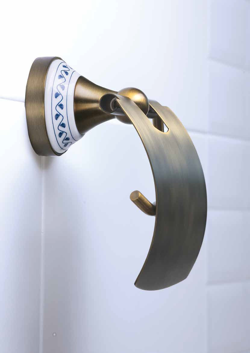 Класическа серия аксесоари за баня Kera - бронзов държач за тоалетна хартия с керамичен елемент, онлайн магазин за обзавеждане KERANOVA