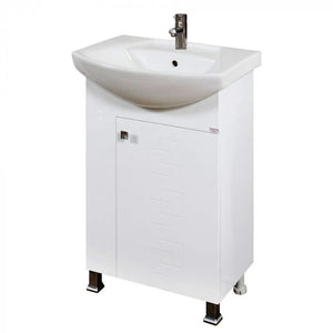 шкаф с мивка Лазур 55 см. бял модерен шкаф за баня с мивка и смесител от онлайн магазин за обзавеждане за бани KERANOVA