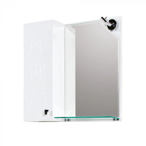 огледален шкаф Лазур 55 см. бял с рафт и шкафче — онлайн магазин за обзавеждане за бани KERANOVA