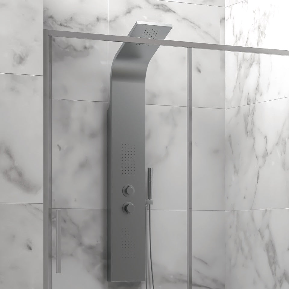 Lea 400 Cromo - 117-120 см. луксозен стъклен параван за баня с плъзгаща и статична част, алуминиев профил, антикалк покритие - KERANOVA