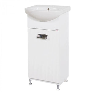 шкав с мивка Лео 40 бял единичен шкаф за баня с мивка, онлайн магазин за обзавеждане за бани KERANOVA