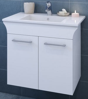 шкаф с мивка Линеа 65 бял стенен шкаф за баня от онлайн магазин за обзавеждане за бани KERANOVA