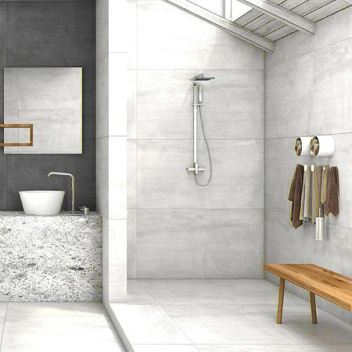 Lino MAT 60х120 - Biba Ceramica бял мат гранитогрес в модерна баня от KERANOVA