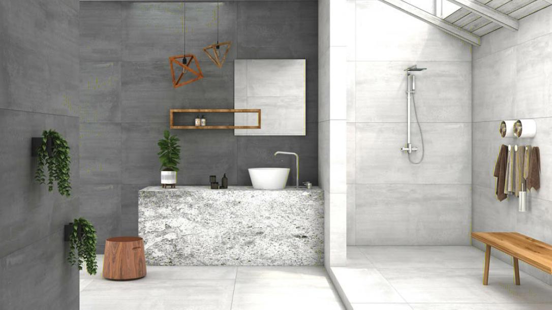 Lino MAT 60х120 - Biba Ceramica матиран калиброван гранитогрес в интериорна баня от онлайн магазин за обзавеждане KERANOVA