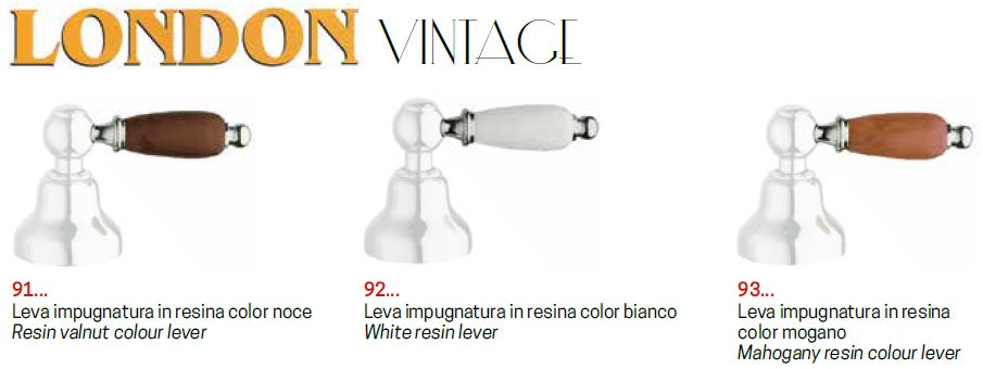 Ретро каскада за вана London - хром, сатен, бронз или злато с три варианта ръкохватки (орех, бяла, светъл орех) - онлайн магазин KERANOVA