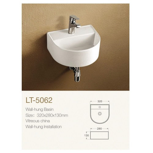 Мивка LT-5062 32x28 компактна мивка за баня/тоалетна, стенен монтаж – онлайн магазин за обзавеждане за бани KERANOVA