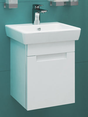 шкаф с мивка Луна 40 бял модерен стенен шкаф с мивка от KERANOVA за баня