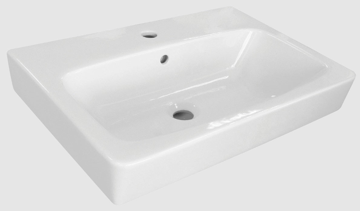 Мебел Луна 40 см. бяла порцеланова мивка за баня, бяло гланцово PVC шкафче, онлайн магазин за обзавеждане за бани KERANOVA