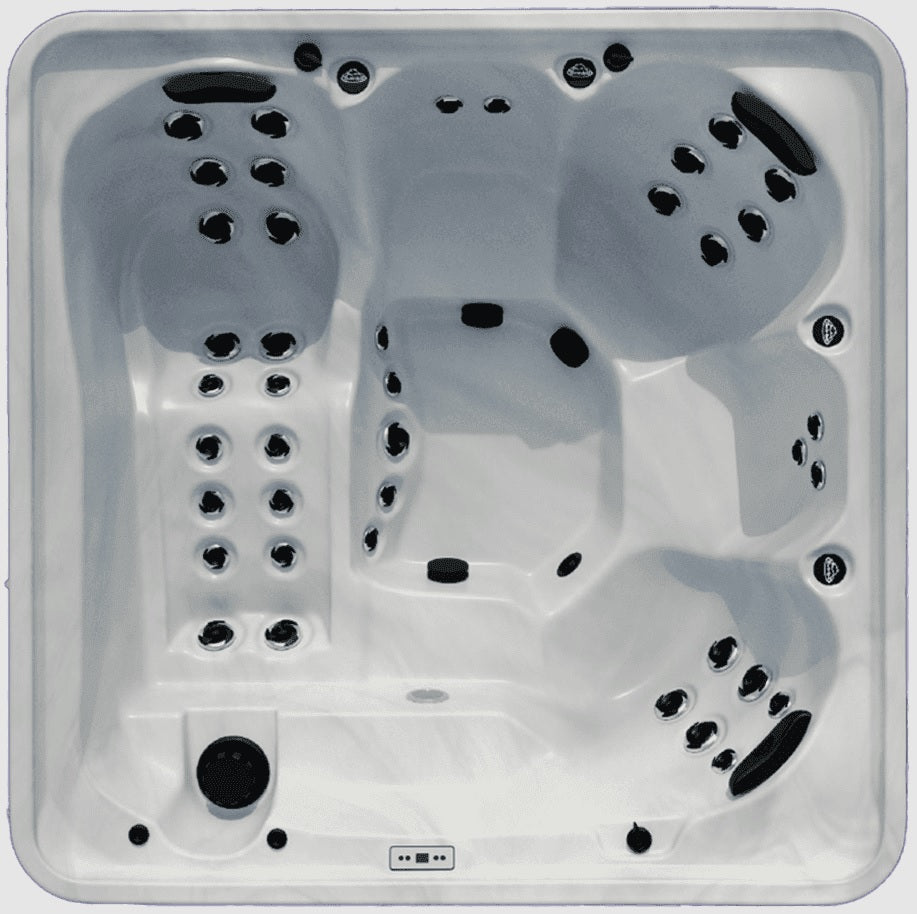 Lunar 215x215 см. бял хидромасажен джакузи Prestige/Signature с джетове, LED пакет и Onzen опция - KERANOVA онлайн магазин