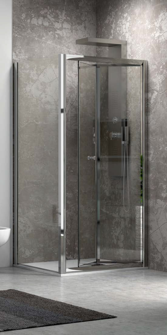 M 4S - 70х80 см. - сгъваема врата душ кабина с фиксиран панел, хромиран профил, AntiCalc, 190 см височина - KERANOVA онлайн магазин