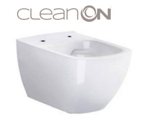 Тоалетна без ръб Metropolitan Clean ON Cersanit - снежно бяла тоалетна чиния с технология Clean ON и ултратънък антибактериален капак KERANOVA