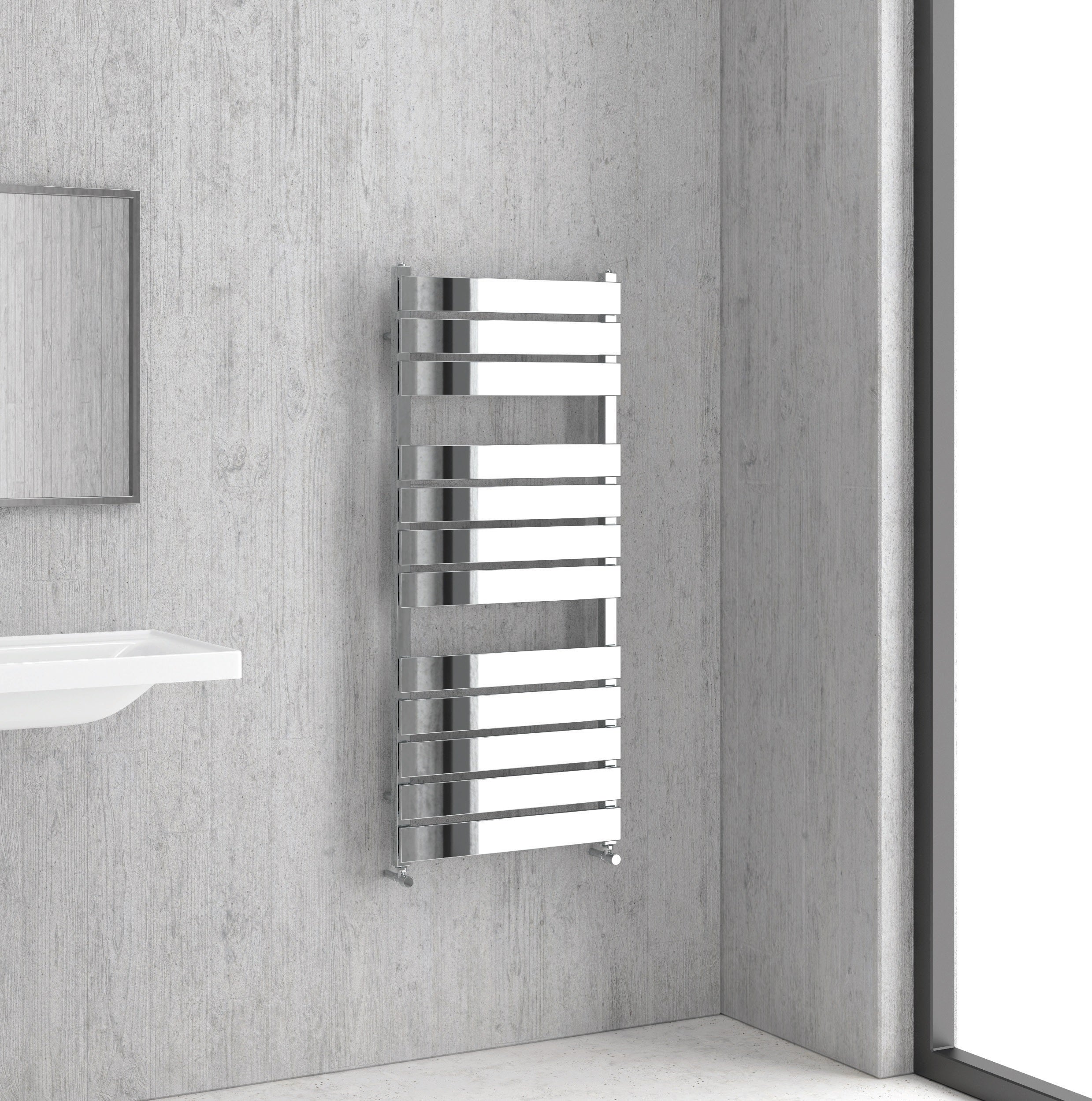 Хромирана лира Marcello 51х120 см. за баня от стомана, 12 тръби, 433W, KERANOVA онлайн магазин