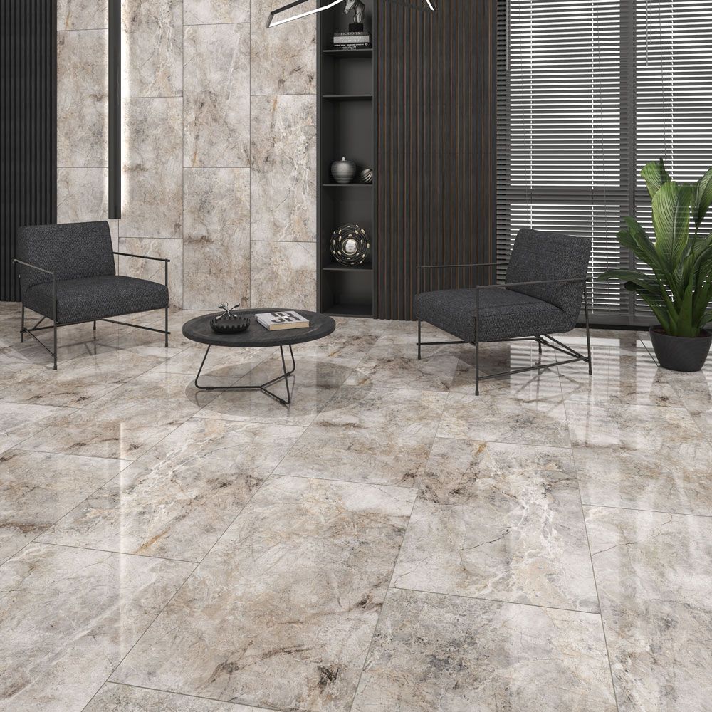 Серия Martins Polished 60x120 - Qua Granite полиран гранитогрес в модерна баня/дневна, 60x120 см, онлайн магазин KERANOVA