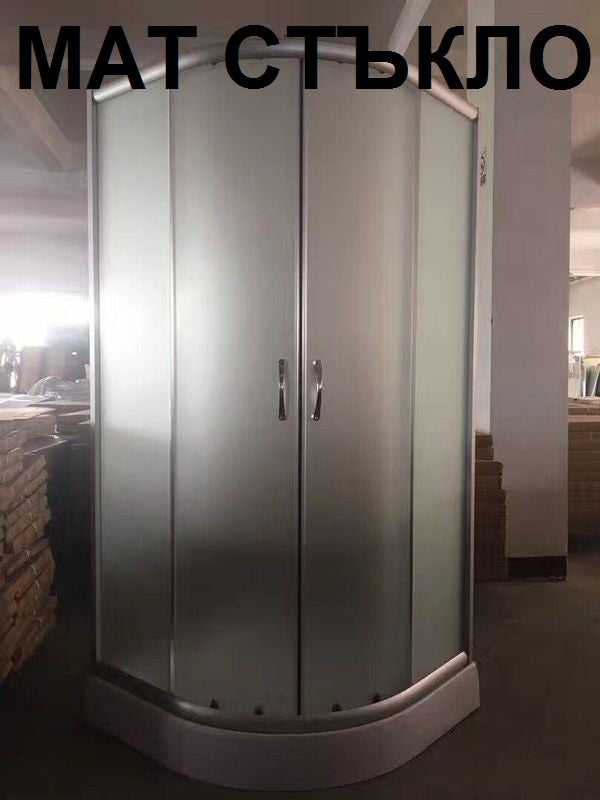 Душ кабина New Flora 200 - 80x80 см. - мат стъкло oвална, 5.5 мм мат стъкло, хромиран профил, магнитни уплътнения, височина 180 см - KERANOVA
