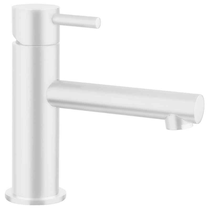 Смесител за мивка Minimal White - Keller Taps бял мат стоящ с клик витло, италиански дизайн, онлайн магазин за обзавеждане за бани KERANOVA