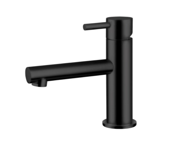 Смесител за мивка Minimal Black - Keller Taps черен мат стоящ с клик витло, италиански, онлайн магазин за бани KERANOVA