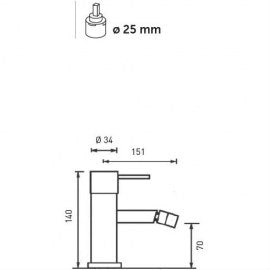 Смесител за биде Minimal White - Keller Taps стоящ бял мат с клик витло, размери 151x140x70 мм, онлайн магазин за обзавеждане KERANOVA