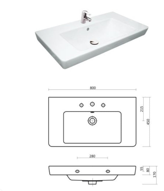 Серия Monaco 80 см. мивка Roca 80x45 см с LED осветление, soft close, хром никел панти — онлайн магазин KERANOVA