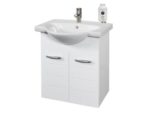 Mucky 60 долен бял шкаф за баня с мивка и смесител - онлайн магазин за обзавеждане за бани KERANOVA