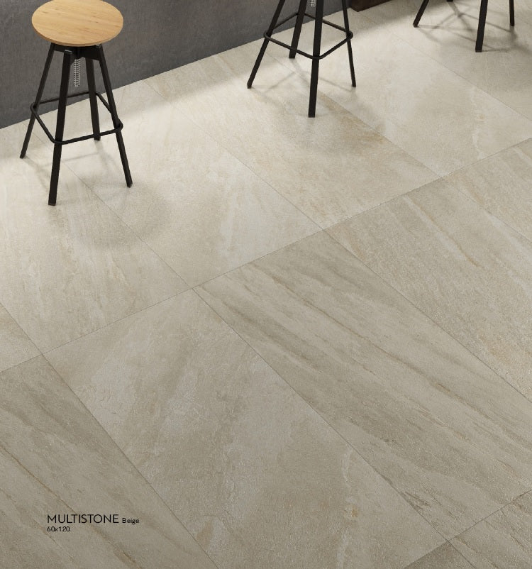 Multistone 30x60, 60x60, 80x80 и 60х120 см. - 2 цвята: матиран гранитогрес Multistone Beige в баня от KERANOVA
