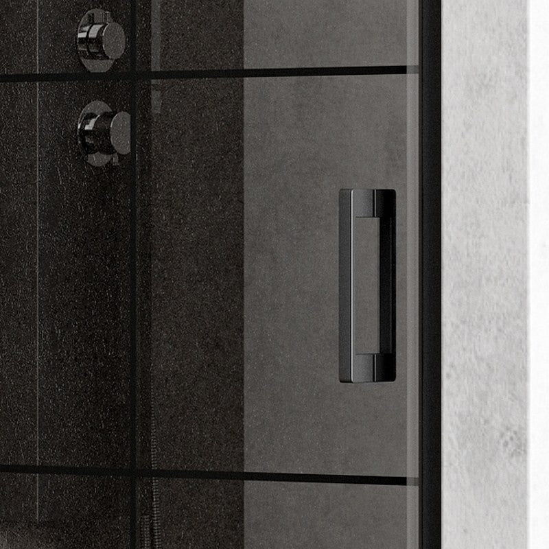 Nero 6 Porta - 164-168 см. - частичен мат черен алуминиев профил, 6 мм закалено стъкло, магнитен уплътнител, KERANOVA онлайн магазин