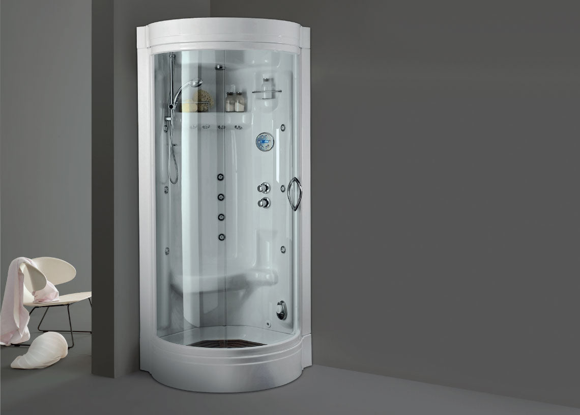 Душ кабина с парогенератор New Fly 80x80 - Ilma Italy вграден седалка, хидромасажни джетове и термостатичен смесител - KERANOVA онлайн магазин