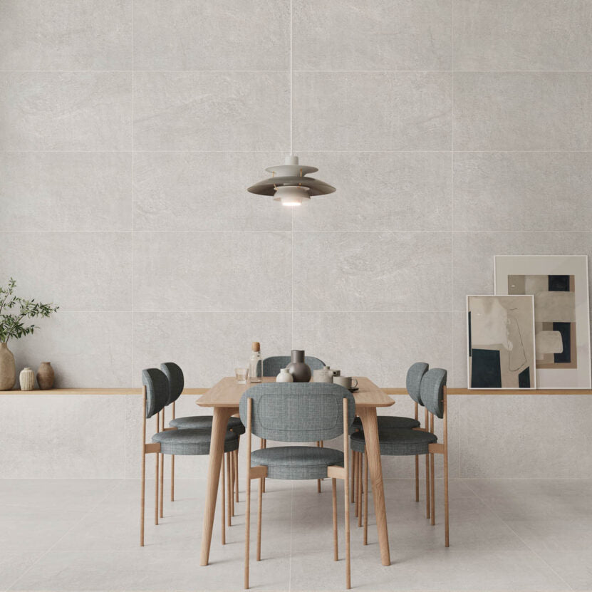 Newbury 60х60, 60x120 и 100x100 см. - Keratile. светла матова гранитогресна плочка в модерна трапезария