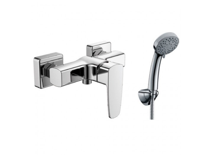 Стенен смесител за душ Marcarni комплект със слушалка, шлаух и държач – онлайн магазин за обзавеждане за бани KERANOVA