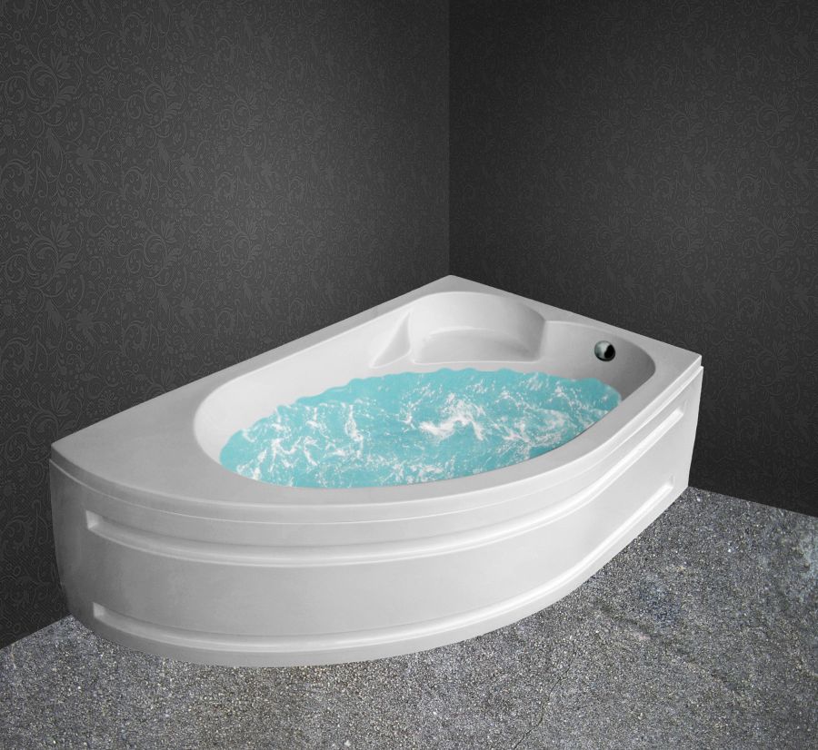 Акрилна вана Onyx 160x90 см. класическа бяла ъглова вана с тесни бордове и GRP укрепване – онлайн магазин за обзавеждане KERANOVA