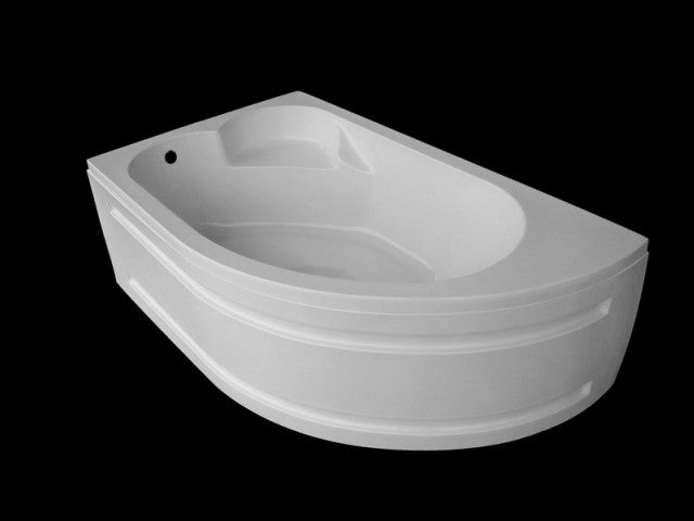 Хидромасажна вана Onyx 140x90 см. - асиметрична бяла вана серия Смарагд, тънки бордове, PMMA/ABS/GRP, онлайн магазин KERANOVA