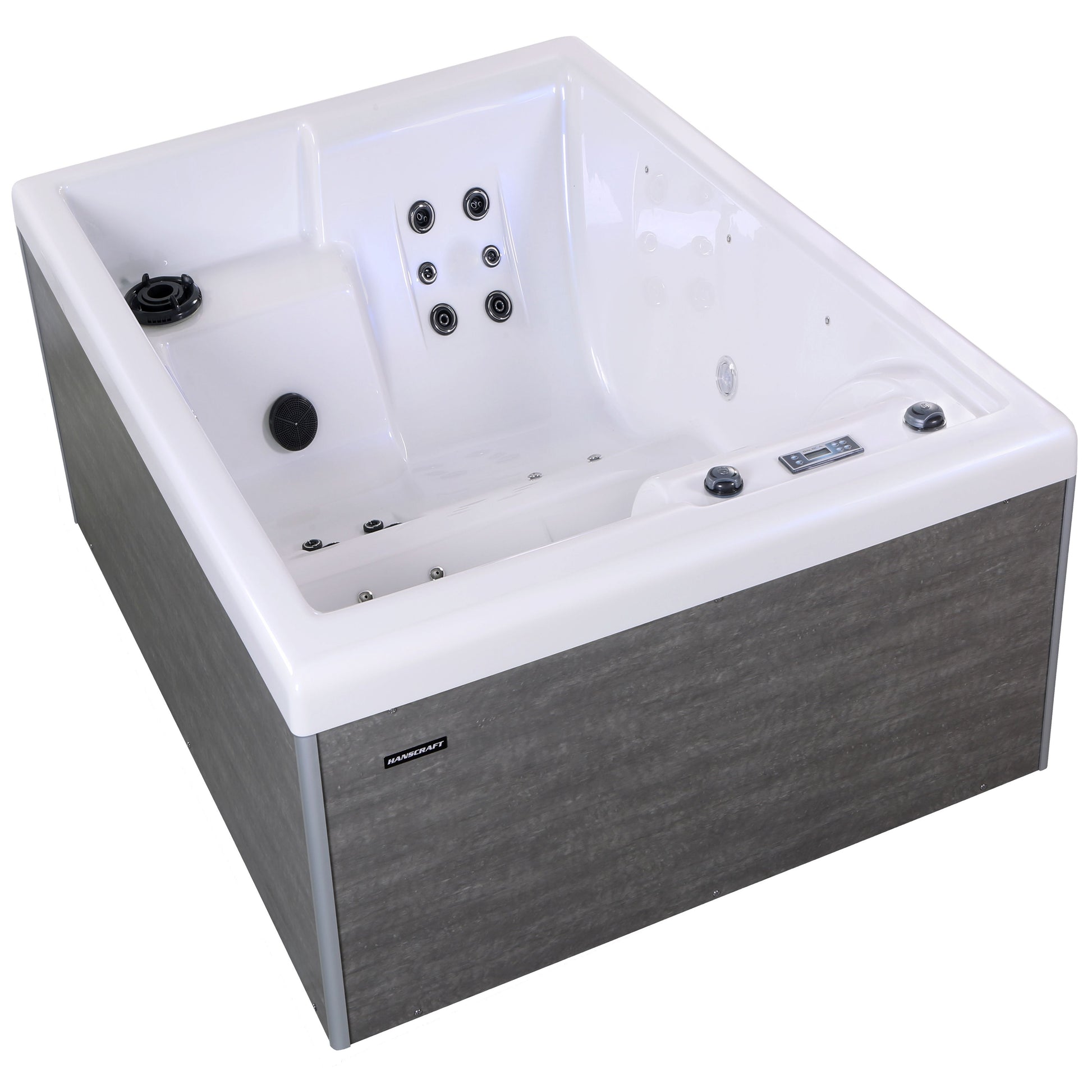 Wave 1 215x166 см. - панели в 5 цвята. Луксозно градинско джакузи OKA с модерни линии, сив панел, удобни седалки и джетове - KERANOVA
