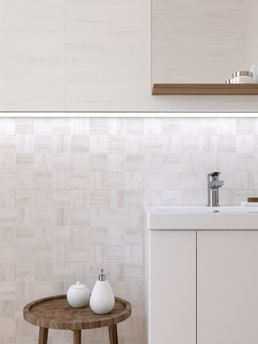 Ondes 29.7x60 Cersanit плочки за баня с бледа дървесна декорация, онлайн магазин за обзавеждане за бани KERANOVA