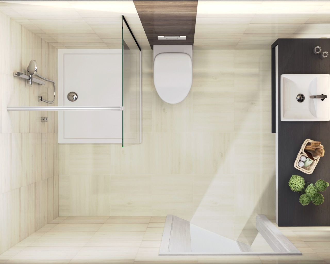 Баня Ornelia 25x40 - Paradyz матирани плочки в светла баня, онлайн магазин за обзавеждане за бани KERANOVA