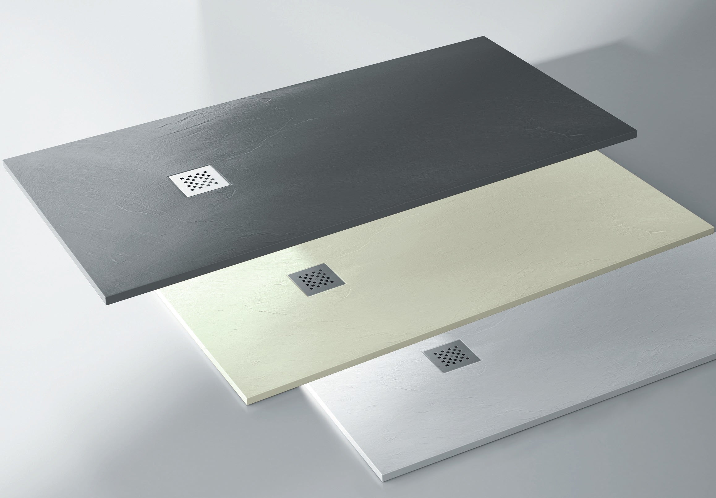 Поддушово корито Pietra в четири цвята - три цвята поддушови корита, плосък дизайн, онлайн магазин за обзавеждане за бани KERANOVA