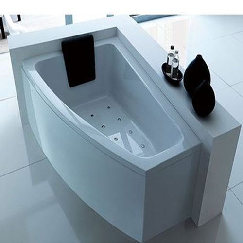 Акрилна вана Praga 160x90 см. бяла ъглова с тясни бордове и подложка за глава – онлайн магазин за обзавеждане за бани KERANOVA