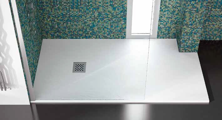 Поддушово корито Pietra в четири цвята от онлайн магазин за обзавеждане за бани KERANOVA, бяло правоъгълно поддушово корито с решетка