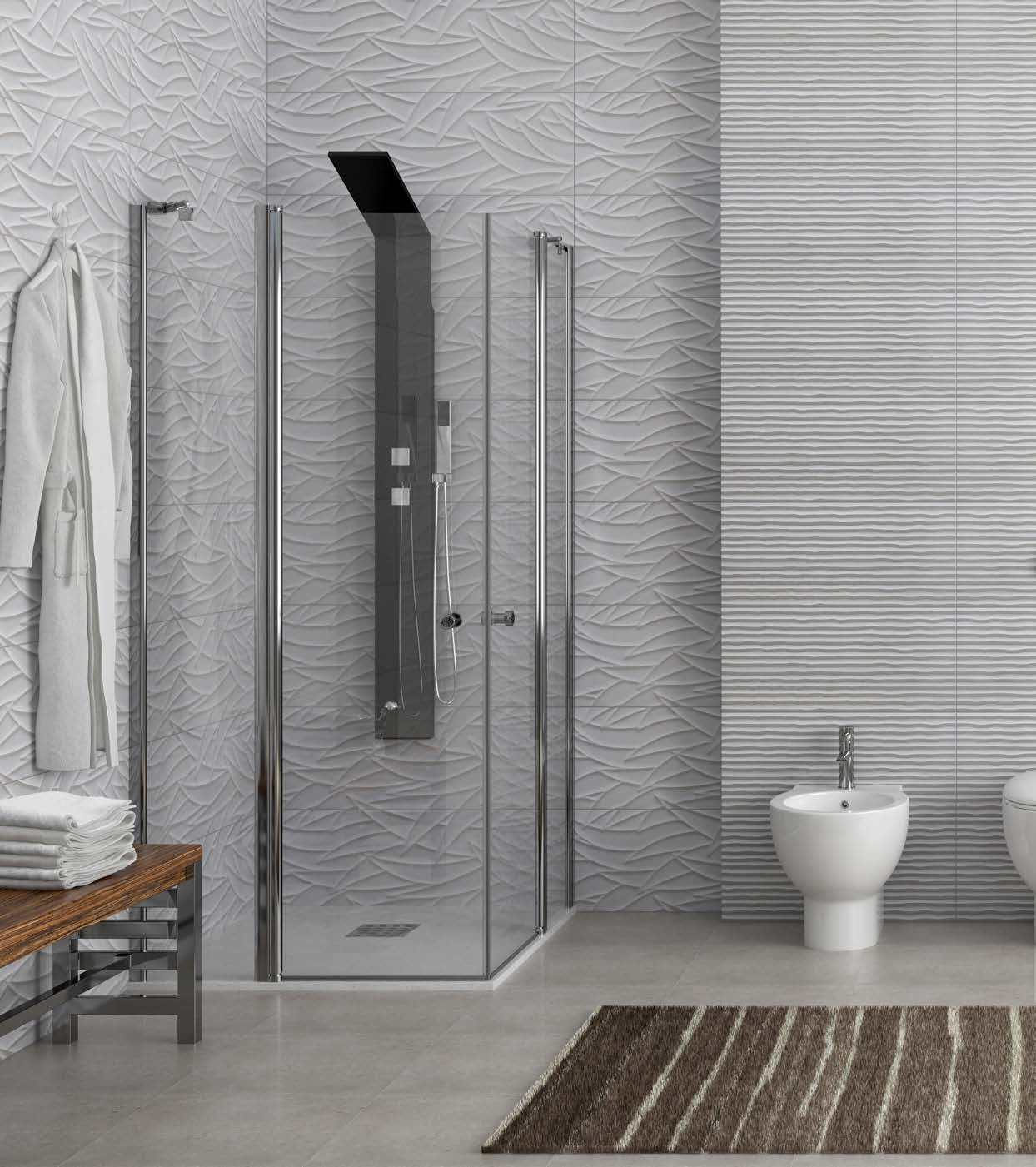 Panex 100 - 90х120 см. - 2 врати - луксозна душ кабина с 6 мм закалено стъкло, алуминиеви панти и опция Анти Калк, онлайн магазин KERANOVA