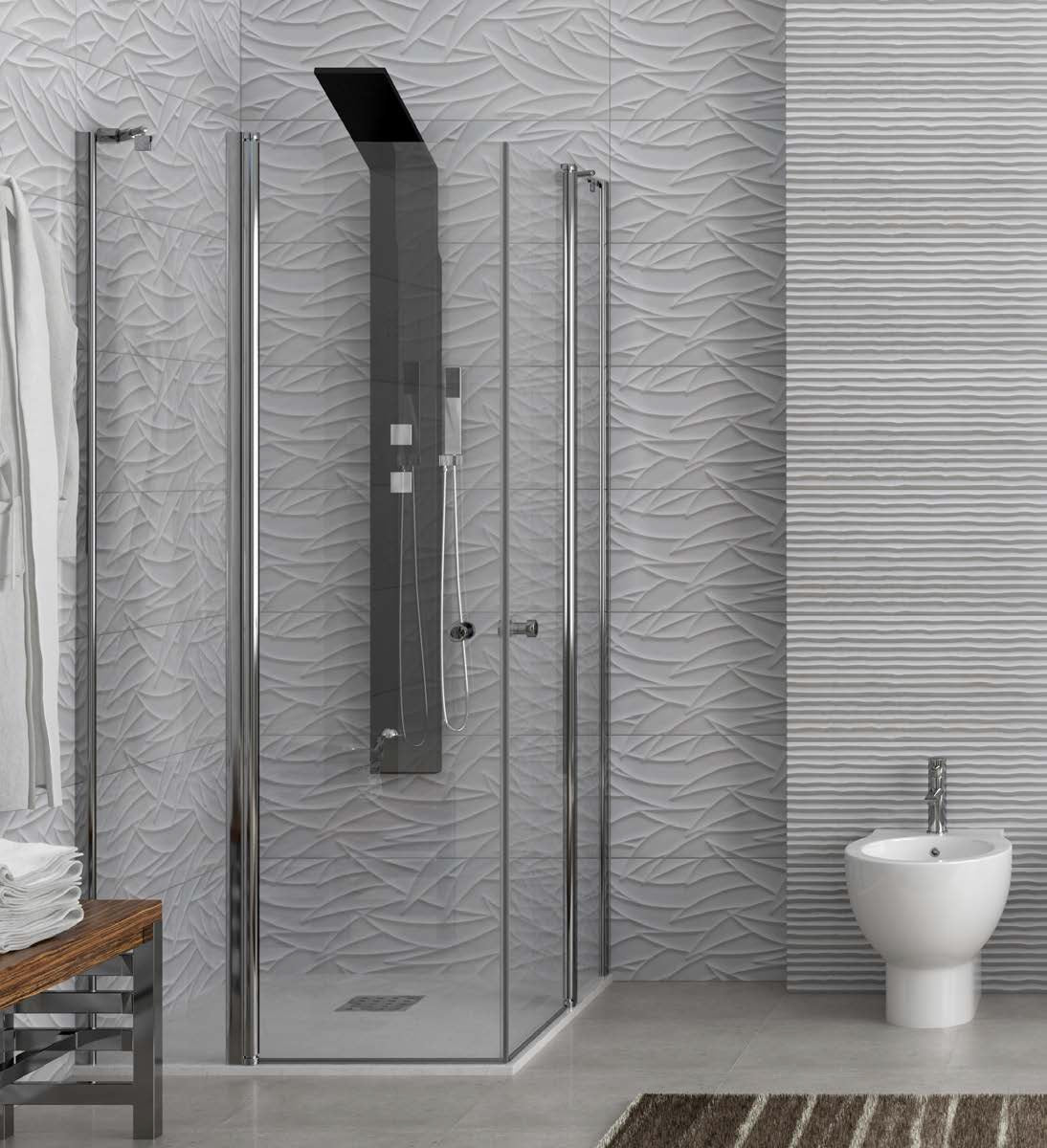 Panex 100 - 120х120 см. - 2 врати душ кабина 6 мм закалено стъкло, алуминиев профил, KERANOVA онлайн магазин за бани