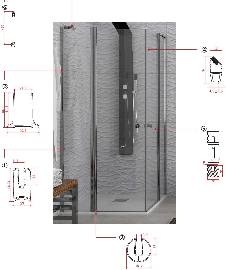 Panex 100 - 90х90 см. луксозна душ кабина 90x90 с 6 мм закалено стъкло, алуминиев профил и панти, KERANOVA онлайн магазин