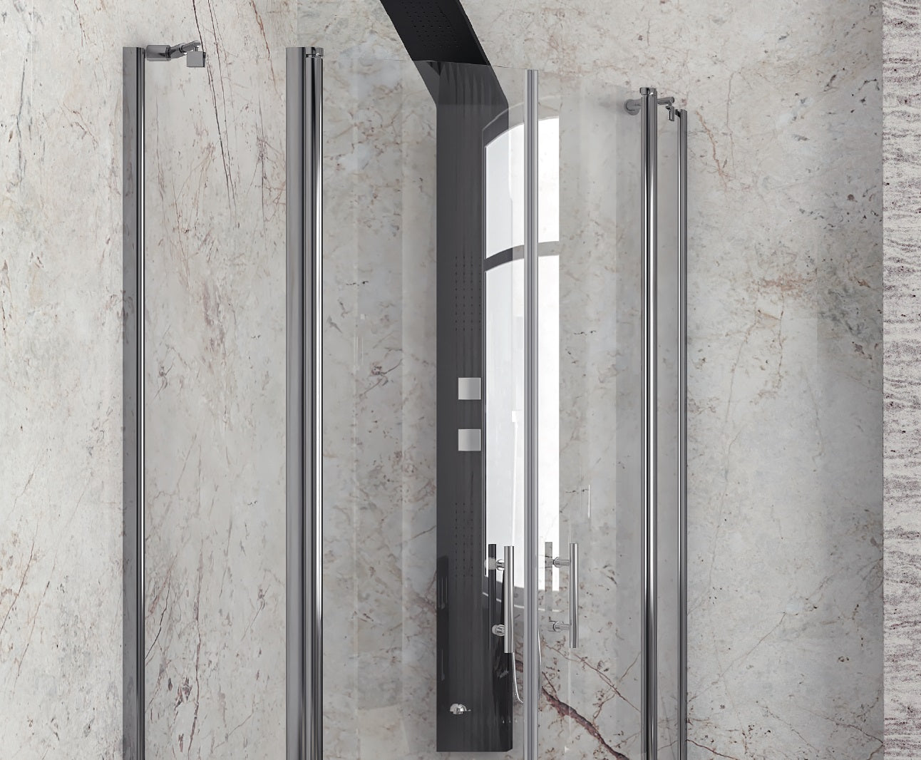 Panex 200 - 90х90 см. луксозна душ кабина 90x90 с две отваряеми врати, 6 мм закалено стъкло, антикалк опция, KERANOVA онлайн магазин