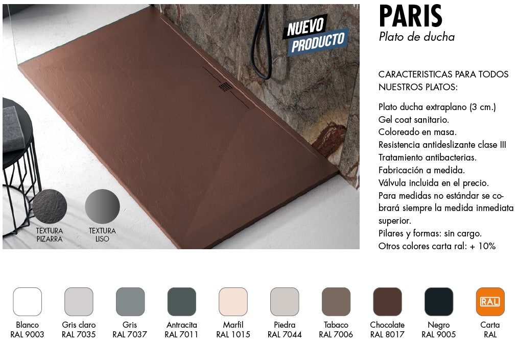 Композитно корито Paris - супер тънко поддушово корито 3 см, модерен дизайн, включен сифон, онлайн магазин KERANOVA