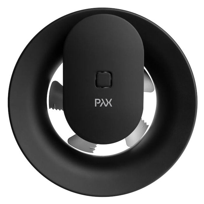 Вентилатор за баня Pax Norte Black - черен автоматичен вентилатор Pax Norte с PAX лого, тих и интелигентен, онлайн магазин KERANOVA