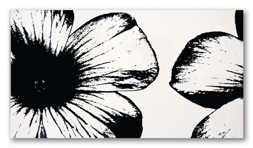 Floral White Decor 32.7x59.3 черно-бял цветен дизайн за баня от онлайн магазин за обзавеждане KERANOVA